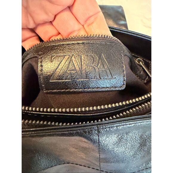 Zara Rock Style Flap Shoulder Bag in Black - Picture 7 of 12